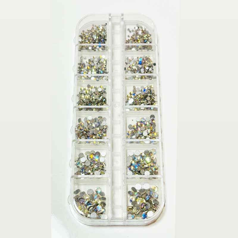 プロ用ラインストーン ５サイズ 1,000個 トパーズオーロラ㉔ フラットバック ラインストーン